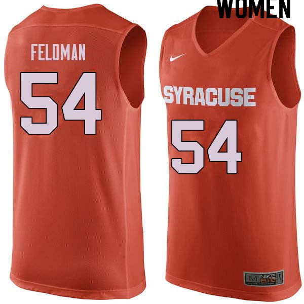 Women #54 Ky Feldman Syracuse Orange College Basketball Jerseys Sale-Orange